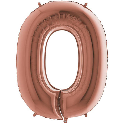 Grabo Rose Gold Number 0 Foil Balloon (40")