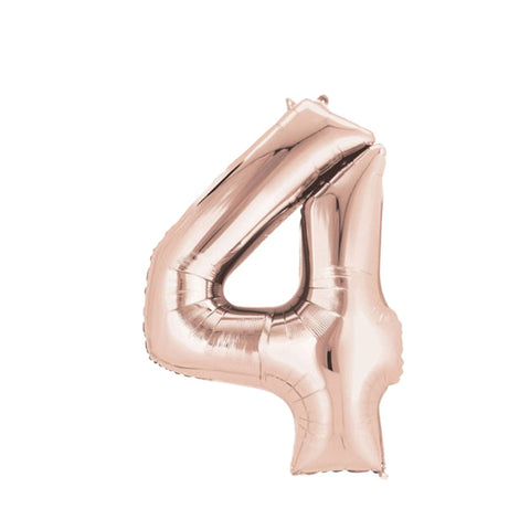 North Star Rose Gold Number 4 Foil Balloon (16")