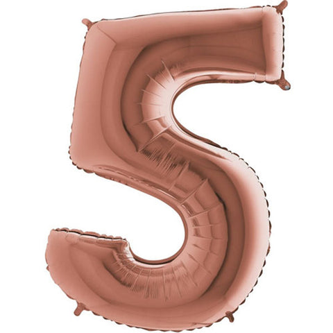 Grabo Rose Gold Number 5 Foil Balloon (40")