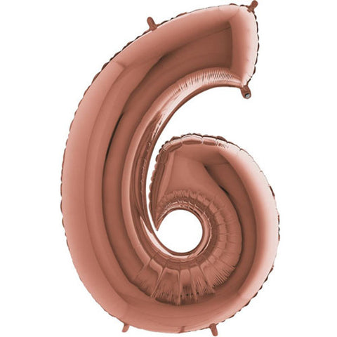 Grabo Rose Gold Number 6 Foil Balloon (40")