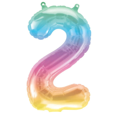 North Star Jelli Ombre Number 2 Foil Balloon (16")
