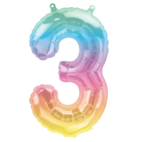North Star Jelli Ombre Number 3 Foil Balloon (16")