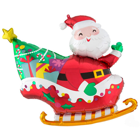 Santa's Sleigh Supershape Foil Balloon (30")