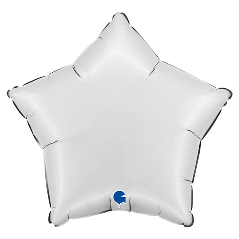 Satin White Star Foil Balloon (18")