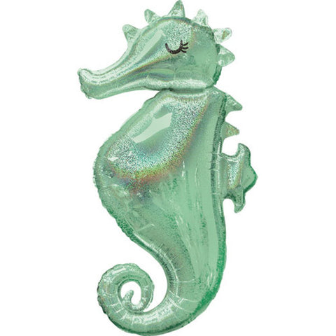 Mermaid Wishes Seahorse Supershape Foil Balloon (38")