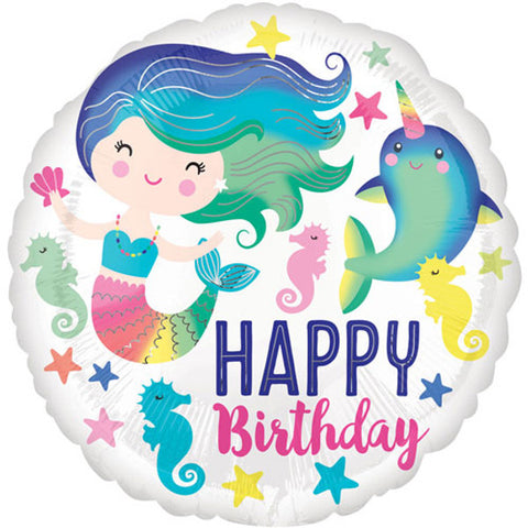 Happy Birthday Sea Life Foil Balloon (17")