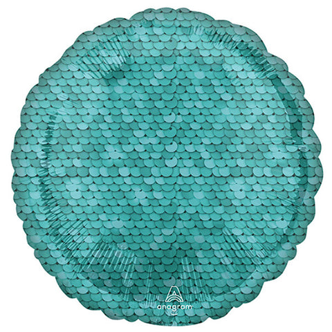 Sequins Ocean Blue Foil Balloon (18")