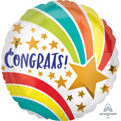 Congrats Shooting Star Foil Balloon (17")