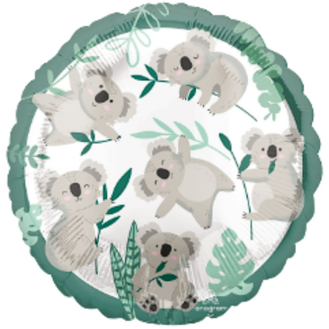 Koala Print Round Foil Balloon (18")