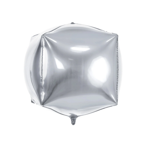 Party Deco Silver Cubic Foil Balloon (14")