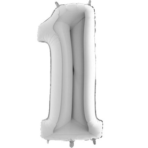 Grabo Silver Number 1 Foil Balloon (40")