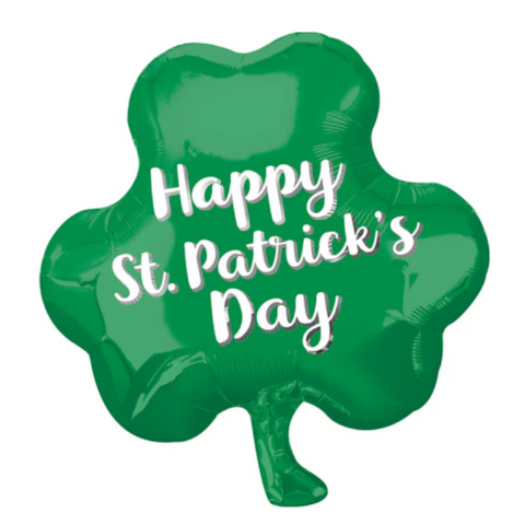 Happy St Patrick's Day Shamrock Foil Balloon (18")