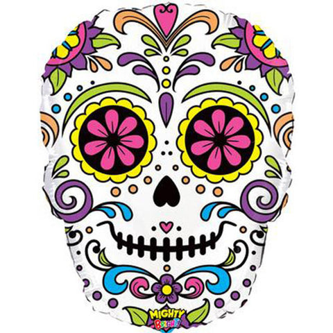 Mighty Bright Sugar Skull Supershape Foil Balloon (27")