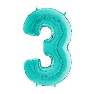 Grabo Tiffany Blue Number 3 Foil Balloon (26")