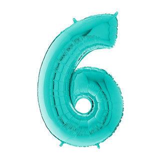 Grabo Tiffany Blue Number 6 Foil Balloon (26")