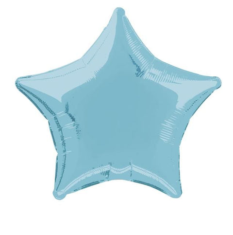 Baby Blue Metallic Star Foil Balloon (20")