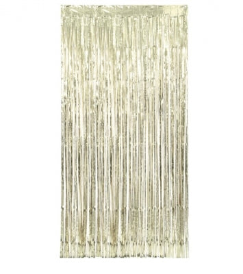 Metallic White Gold Fringe Door Curtain