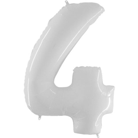 Grabo Shiny White Number 4 Fluo Balloon (40")