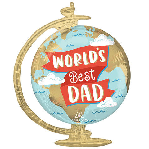 World's Best Dad Globe Supershape Foil Balloon (23")